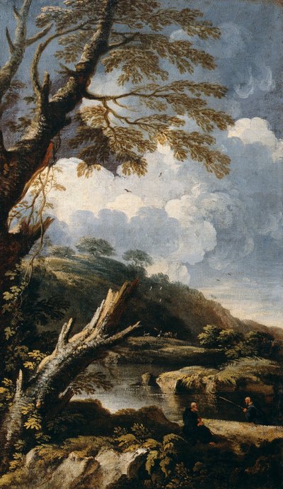 Mönche beim Angeln von Salvator Rosa